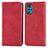 Leather Case Stands Flip Cover Holder S04D for Motorola Moto G22 Red