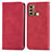 Leather Case Stands Flip Cover Holder S04D for Motorola Moto G40 Fusion Red