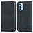 Leather Case Stands Flip Cover Holder S04D for Motorola Moto G51 5G Black