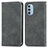 Leather Case Stands Flip Cover Holder S04D for Motorola Moto G51 5G Gray