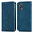 Leather Case Stands Flip Cover Holder S04D for Oppo A95 4G Blue