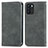 Leather Case Stands Flip Cover Holder S04D for Oppo Reno6 Z 5G Gray