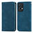 Leather Case Stands Flip Cover Holder S04D for Oppo Reno7 Pro 5G Blue