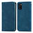 Leather Case Stands Flip Cover Holder S04D for Samsung Galaxy A41 Blue