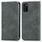 Leather Case Stands Flip Cover Holder S04D for Samsung Galaxy A41 Gray