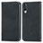 Leather Case Stands Flip Cover Holder S04D for Samsung Galaxy A50 Black