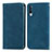 Leather Case Stands Flip Cover Holder S04D for Samsung Galaxy A50 Blue