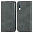 Leather Case Stands Flip Cover Holder S04D for Samsung Galaxy A50 Gray