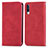 Leather Case Stands Flip Cover Holder S04D for Samsung Galaxy A50 Red