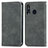 Leather Case Stands Flip Cover Holder S04D for Samsung Galaxy A60 Gray