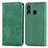 Leather Case Stands Flip Cover Holder S04D for Samsung Galaxy A60 Green