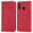 Leather Case Stands Flip Cover Holder S04D for Samsung Galaxy A60 Red