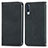 Leather Case Stands Flip Cover Holder S04D for Samsung Galaxy A70 Black