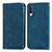 Leather Case Stands Flip Cover Holder S04D for Samsung Galaxy A70 Blue