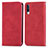 Leather Case Stands Flip Cover Holder S04D for Samsung Galaxy A70 Red
