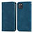 Leather Case Stands Flip Cover Holder S04D for Samsung Galaxy A81 Blue