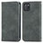 Leather Case Stands Flip Cover Holder S04D for Samsung Galaxy A81 Gray