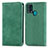 Leather Case Stands Flip Cover Holder S04D for Samsung Galaxy F41 Green