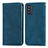 Leather Case Stands Flip Cover Holder S04D for Samsung Galaxy F52 5G Blue