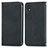 Leather Case Stands Flip Cover Holder S04D for Samsung Galaxy M01 Core Black