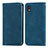 Leather Case Stands Flip Cover Holder S04D for Samsung Galaxy M01 Core Blue