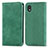 Leather Case Stands Flip Cover Holder S04D for Samsung Galaxy M01 Core Green