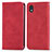Leather Case Stands Flip Cover Holder S04D for Samsung Galaxy M01 Core Red