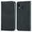 Leather Case Stands Flip Cover Holder S04D for Samsung Galaxy M10S Black