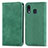Leather Case Stands Flip Cover Holder S04D for Samsung Galaxy M10S Green