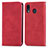 Leather Case Stands Flip Cover Holder S04D for Samsung Galaxy M10S Red