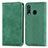 Leather Case Stands Flip Cover Holder S04D for Samsung Galaxy M40 Green