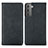 Leather Case Stands Flip Cover Holder S04D for Samsung Galaxy S21 5G Black