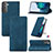 Leather Case Stands Flip Cover Holder S04D for Samsung Galaxy S21 Plus 5G