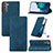 Leather Case Stands Flip Cover Holder S04D for Samsung Galaxy S22 Plus 5G