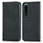 Leather Case Stands Flip Cover Holder S04D for Sony Xperia 5 III Black