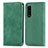 Leather Case Stands Flip Cover Holder S04D for Sony Xperia 5 III Green