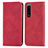 Leather Case Stands Flip Cover Holder S04D for Sony Xperia 5 III Red