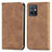 Leather Case Stands Flip Cover Holder S04D for Vivo T1 5G India