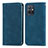 Leather Case Stands Flip Cover Holder S04D for Vivo T1 5G India Blue