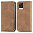 Leather Case Stands Flip Cover Holder S04D for Vivo V20 Brown