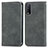 Leather Case Stands Flip Cover Holder S04D for Vivo Y11s Gray