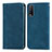 Leather Case Stands Flip Cover Holder S04D for Vivo Y20 Blue