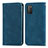 Leather Case Stands Flip Cover Holder S04D for Xiaomi Poco M3 Blue