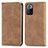Leather Case Stands Flip Cover Holder S04D for Xiaomi Poco X3 GT 5G Brown