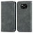 Leather Case Stands Flip Cover Holder S04D for Xiaomi Poco X3 NFC Gray