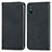 Leather Case Stands Flip Cover Holder S04D for Xiaomi Redmi 9A Black