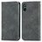 Leather Case Stands Flip Cover Holder S04D for Xiaomi Redmi 9A Gray