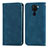 Leather Case Stands Flip Cover Holder S04D for Xiaomi Redmi Note 9 Blue
