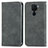 Leather Case Stands Flip Cover Holder S04D for Xiaomi Redmi Note 9 Gray