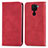 Leather Case Stands Flip Cover Holder S04D for Xiaomi Redmi Note 9 Red